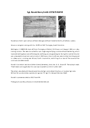 A preview of a PDF biography for Smith, Ronald Henry